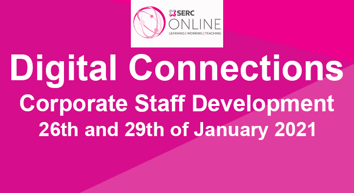 We look forward to welcoming you to the joint Forth Valley College and SERC Staff Development conference on the mornings of the 26th and 29th of January 2021